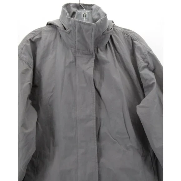 Eileen Fisher Jacket Small Petites Rain Coat Hoodie Organic Cotton - Picture 2 of 12